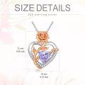 wholesale  Sterling Silver Rose Quartz Heart Pendant Necklace for Women -0-32
