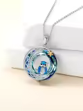 TOUPOP Sterling Silver Crystal Owl Necklace Pendant For Women Grandmother Mom-0-1