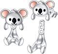 wholesale 925 Sterling Silver Koala Bear Stud Earrings with Pink Accents for Women - Cute Animal  Set-0-0