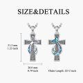 wholesale 925 Sterling Silver Abalone Shell Inlay Celtic Knot Cross Pendant Necklace for Women and Men Religious Christian s-0-4