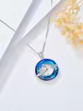 TOUPOP Sterling Silver Crystal Cat Necklace Gifts For Women Girls-0-4