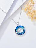 TOUPOP Sterling Silver Crystal Cat Necklace Gifts For Women Girls-0-4