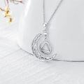 wholesale 925 Sterling Silver Crescent Moon & Triangle Recovery Symbol Pendant Necklaces for Women and Men-0-1