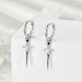 wholesale 925 Sterling Silver Dagger Drop Earrings-0-2