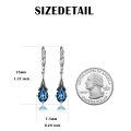 wholesale 925 Sterling Silver Blue Topaz Oval Cut Vintage Style Leverback Earrings-0-3
