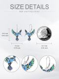 wholesale 925 Sterling Silver Abalone Hummingbird Leverback Earrings - 3 Flight Postures Dangle Jewelry Gift for Women-0-4