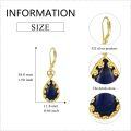 wholesale 925 Sterling Silver Teardrop Blue Stone Leverback Earrings - Unique Gemstone Drop Earings Gifts for Her-0-4