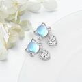 wholesale 925 Sterling Silver Blue Cat Heart Cubic Zirconia Drop Earrings For Women-0-1