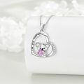 wholesale 925 Sterling Silver Koala Heart Pendant Necklace-0-1