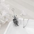wholesale 925 Sterling Silver Angel Wing Heart Keepsake Pendant with Funnel and Chain-0-3