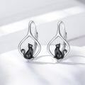 TOUPOP Sterling Silver Stone Animal Leverback Hoop Earrings-0-1