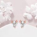 wholesale 925 Sterling Silver Hypoallergenic Adorable Axolotl Stud Earrings - 3D Design with Pink Details-0-2