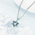 wholesale 925 Sterling Silver Turquoise Star of David Pendant for Men's Jewish Necklaces s-0-2
