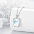 wholesale 925 Sterling Silver Heart-Shaped Moonstone Photo Locket Pendant Necklace for Women - Memorial Keepsake s-0-3