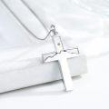 wholesale 925 Sterling Silver Cross Turquoise Stone Pendant Necklace for Women Girls-0-2