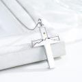wholesale 925 Sterling Silver Cross Turquoise Stone Pendant Necklace for Women Girls-0-2