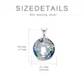 TOUPOP Sterling Silver Blue Crystal Tree Of Life Monkey Necklace Jewelry Gifts For Women-0-5