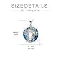 TOUPOP Sterling Silver Blue Crystal Tree Of Life Monkey Necklace Jewelry Gifts For Women-0-5