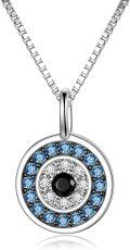 wholesale Sterling Silver Evil Eye Pendant Necklace for Women Greek Protection Amulet Gift-0-0