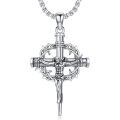 wholesale 925 Sterling Silver Crucifix Pendant Necklace  with Crown of Thorns - Religious Jewelry for Men & Women-0-0