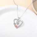 wholesale 925 Sterling Silver Angel Wing & Rose Heart Pendant Necklace for Women-0-1
