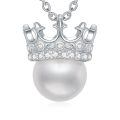 TOUPOP Sterling Silver Freshwater Pearl Butterfly Crown Pendant-0-0
