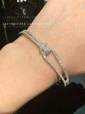 wholesale 925 Sterling Silver Moissanite Knot Bangle Cuff Bracelet for Women 1.71cttw VVS-0-3