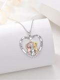 wholesale 925 Sterling Silver Heart Infinity Pendant with Sisters Forever Friendship Necklace-0-3