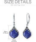 wholesale Sterling Silver Natural Gemstone Vintage Irish Celtic Teardrop Dangle Earrings-0-35