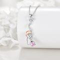 wholesale 925 Sterling Silver Sports Girl with Pom-Poms Charm Necklace - Cheerleading Gifts for Women-0-6