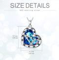 wholesale 925 Sterling Silver Blue Crystal Heart Zodiac Constellation Pendant Necklace-0-2