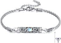 wholesale 925 Sterling Silver Moonstone  Urn Bracelet   for Men/Women-Filigree Urn Bracelet