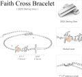 wholesale 925 Sterling Silver Faith Bracelet with Yellow Stone and Cross Charm for Women-0-5