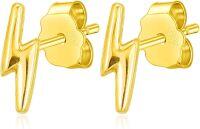 wholesale 14K Solid Gold Lightning Stud Earrings, Hypoallergenic Elegant Jewelry for Women-Gold Lightning Stud 14k Gold