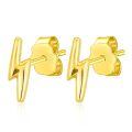 wholesale 14k Yellow Gold Lightning Bolt Stud Earrings For Women-0-0