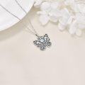 wholesale 925 Sterling Silver Skull & Moonstone Butterfly Pendant Necklace for Women-0-2