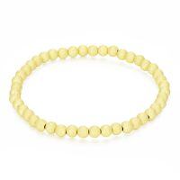 wholesale 14K Gold Bead Ball Stretch Bracelet 3mm 6mm for Women 5 9 -6.5 Inches style 4-4mm