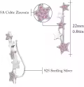 wholesale 925 Sterling Silver Pink CZ Star Climber Ear Cuffs-0-1