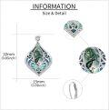wholesale 925 Sterling Silver Green Abalone Shell Filigree Teardrop Dangle Earrings-0-4
