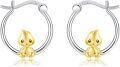 wholesale 925 Sterling Silver Chick Hoop Earrings - Cute Farm Animal s for Women Girls-0-0