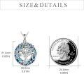 wholesale 925 Sterling Silver 70th Birthday Gifts for Women - Tree of Life Necklace with Blue Crystal Mothers Day Christmas s for Mother Wife-0-2