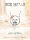 wholesale 925 Sterling Silver Cat Pendant Necklace with Flowers and Circle Frame s for Women-0-1