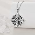 wholesale 925 Sterling Silver Celtic Trinity Knot Pendant Necklace Oxidized Finish For Women-0-1