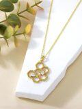 wholesale 925 Sterling Silver Plated Gold  Honeycomb Bee Pendant Necklace - Gifts for Her-0-3