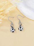 wholesale 925 Sterling Silver Infinity Soccer Ball Star Drop Earrings-0-4