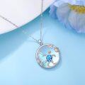 wholesale 925 Sterling Silver Blue Opal Sea Turtle Shell Wave Starfish Pendant Necklace Ocean Animals s for Women Girls-0-1