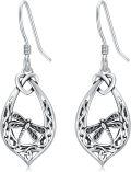 wholesale 925 Sterling Silver Dragonfly Teardrop Antique Celtic Knotwork Dangle Earrings  for Women-0-0