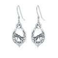 wholesale 925 Sterling Silver Dragonfly Teardrop Antique Celtic Knotwork Dangle Earrings  for Women-0-0