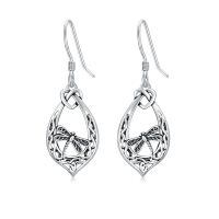 wholesale 925 Sterling Silver Dragonfly Teardrop Antique Celtic Knotwork Dangle Earrings  for Women-Dragonfly