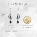 wholesale 925 Sterling Silver Crescent Moon Drop Earrings with Garnet and Red Crystal Accents-0-59
